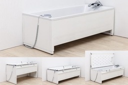 folding shower bed 160 cm - bath with taps left