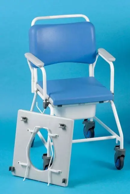 Shower and toilet chair with wheels 