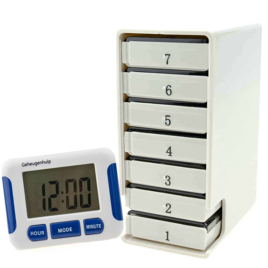  Weeklader JP7 en los Medicijnalarm met 5 duidelijke alarmen