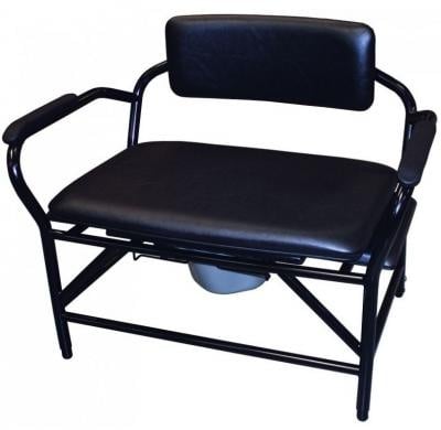 Toilet chair for heavy persons Candy 800, black vinyl