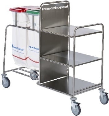 Combi vuil-properlinnenwagen met 2 rood en groen deksels en 2 pedalen