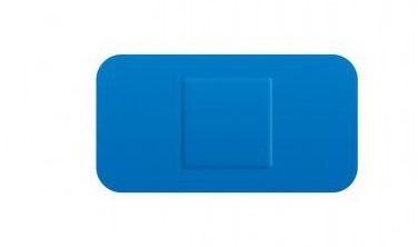 Detektierbare Pflaster, blau, PE, 3,8 x 7,2 cm – Packung mit 50 Stück