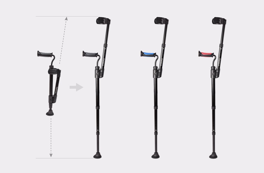 Dubbele inschuifbare elleboogkruk