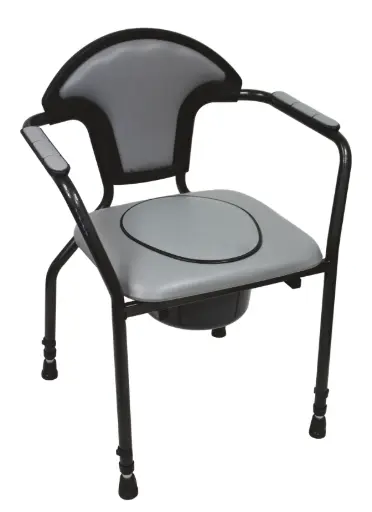 Commode chair New Open - height adjustable - gray