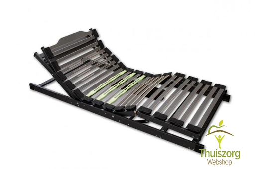 Slatted frame, head and foot end electrically adjustable