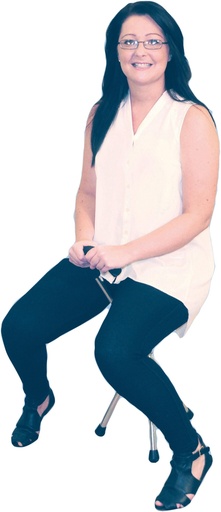 Klappbarer Sitzstuhl, Gehstock