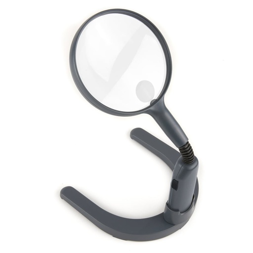 Standing magnifying glass with LED lighting