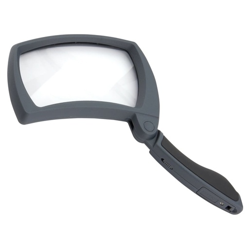 Foldable magnifying glass with LED lighting